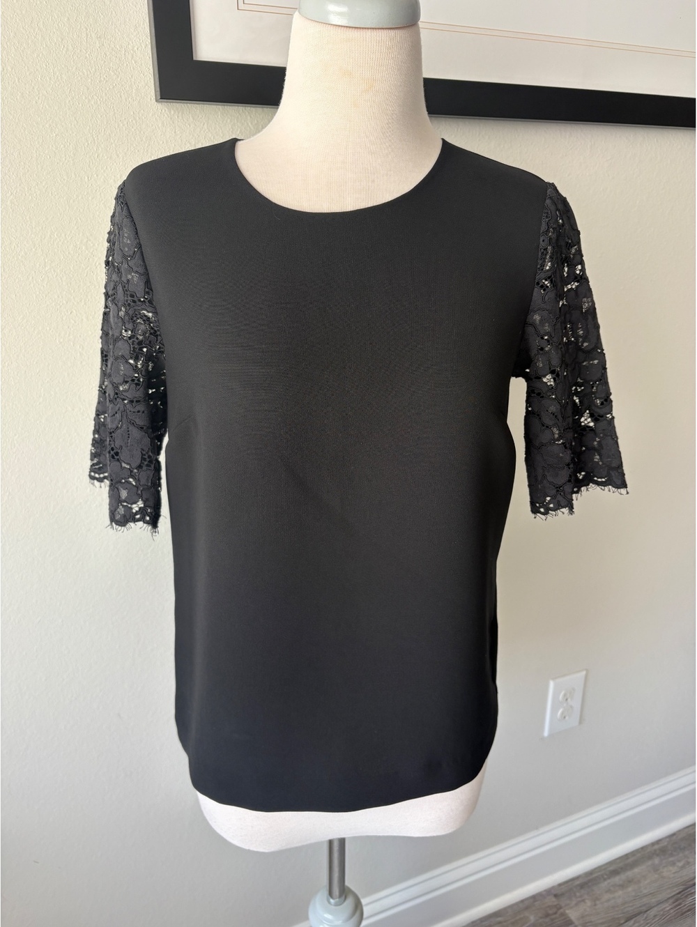Kate Spade New York Black Lace Sleeve Blouse – Size 2